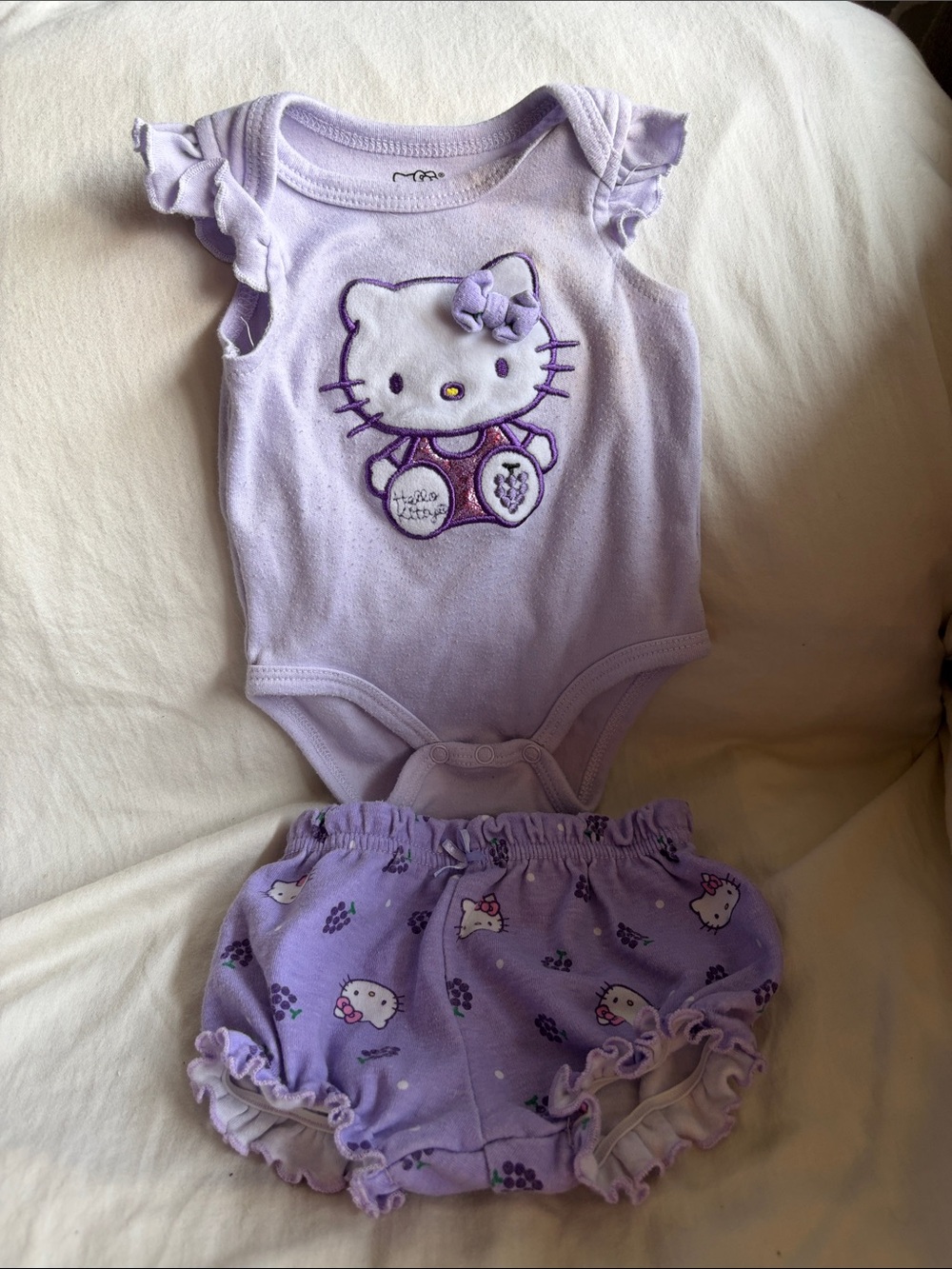 Hello Kitty Purple Baby Bodysuit and Ruffle Bloomers